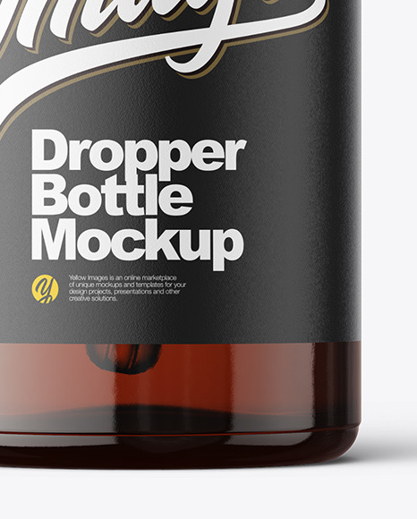 Amber Glass Dropper Bottle Mockup PSD #1