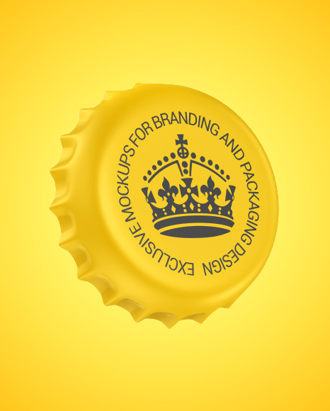 Matte Bottle Cap Mockup In Bottle Mockups On Yellow Images Object Mockups