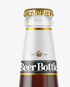 Clear Glass Bottle with Brown Ale Mockup