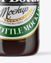 Clear Glass Bottle with Brown Ale Mockup