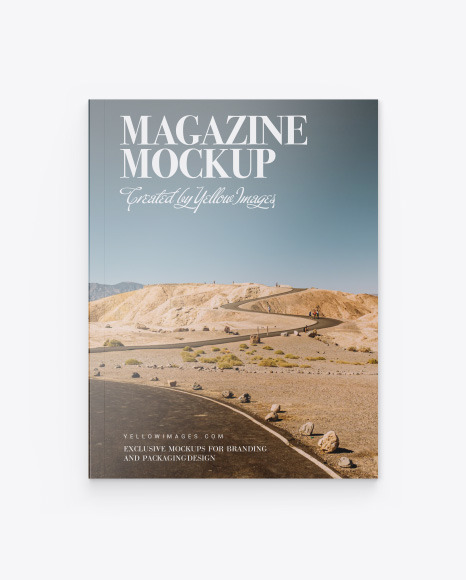 Download Glossy Magazine Mockup In Stationery Mockups On Yellow Images Object Mockups PSD Mockup Templates