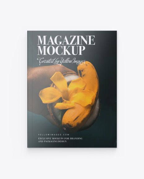 Download Glossy Magazine Mockup In Stationery Mockups On Yellow Images Object Mockups PSD Mockup Templates