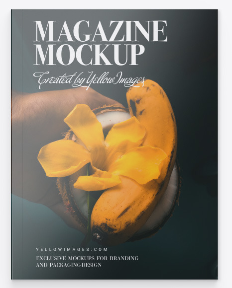 Download Glossy Magazine Mockup In Stationery Mockups On Yellow Images Object Mockups PSD Mockup Templates