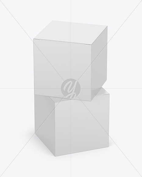 Download Two Paper Boxes Mockup In Box Mockups On Yellow Images Object Mockups