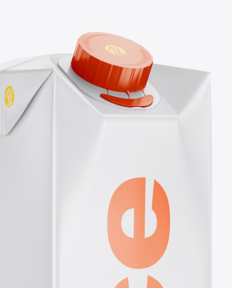 1L Matte Juice Package Mockup - Halfside View