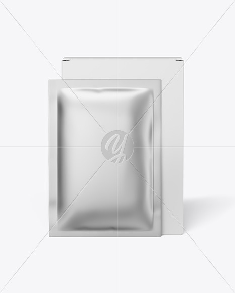 Download Paper Box With Metallic Sachet Mockup In Sachet Mockups On Yellow Images Object Mockups PSD Mockup Templates