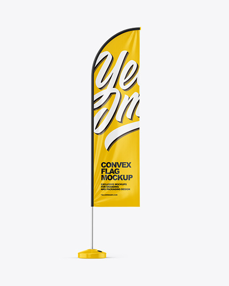 Download Convex Flag Mockup In Outdoor Advertising Mockups On Yellow Images Object Mockups Yellowimages Mockups