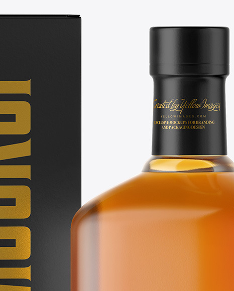 Whiskey Bottle with Box Mockup PSD #4