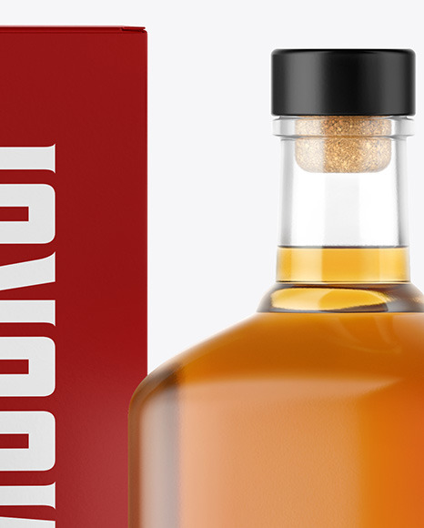 Whiskey Bottle with Box Mockup PSD #5