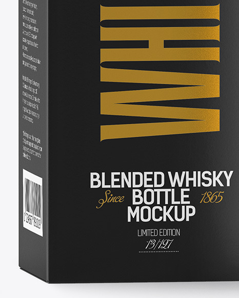 Download Whiskey Bottle With Box Mockup In Bottle Mockups On Yellow Images Object Mockups PSD Mockup Templates