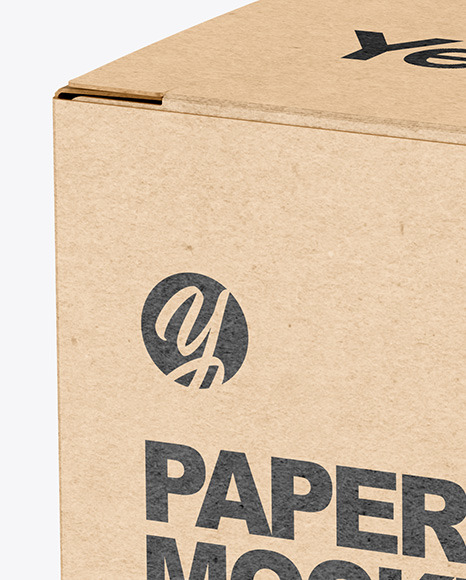 Kraft Paper Box Mockup PSD #2