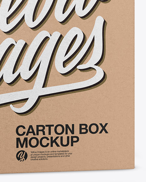 Carton Kraft Box Mockup PSD #2