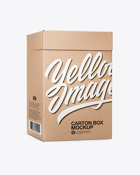 Download Carton Kraft Box Mockup In Box Mockups On Yellow Images Object Mockups