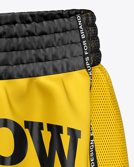 Download Shorts Mockup Front View In Apparel Mockups On Yellow Images Object Mockups