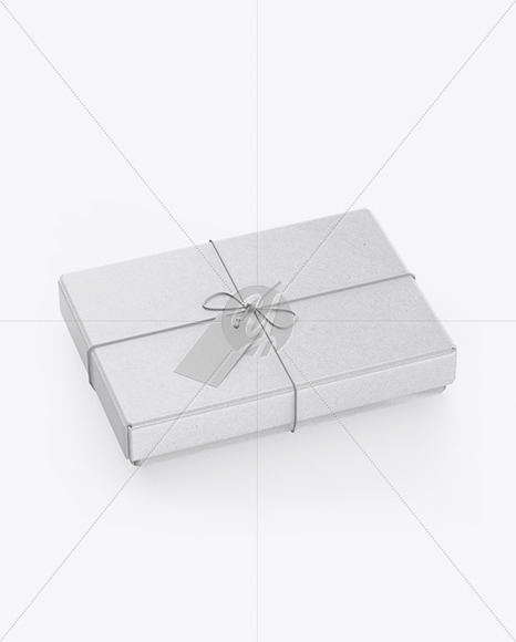 Download Kraft Gift Box w/ Label Mockup in Box Mockups on Yellow ...