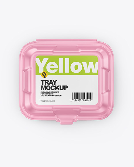 Download Glossy Tray With Paper Label Mockup In Tray Platter Mockups On Yellow Images Object Mockups PSD Mockup Templates