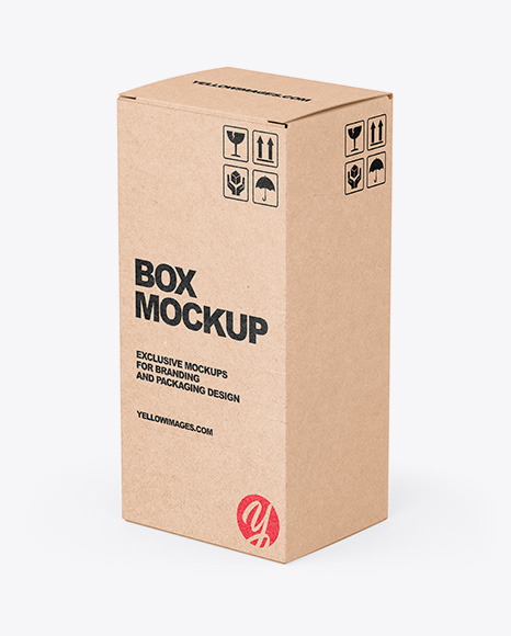 Download Kraft Box Mockup In Box Mockups On Yellow Images Object Mockups