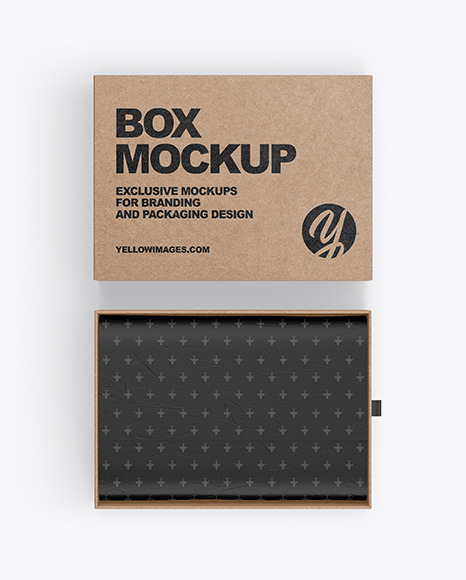 Download Kraft Box Mockup In Box Mockups On Yellow Images Object Mockups PSD Mockup Templates