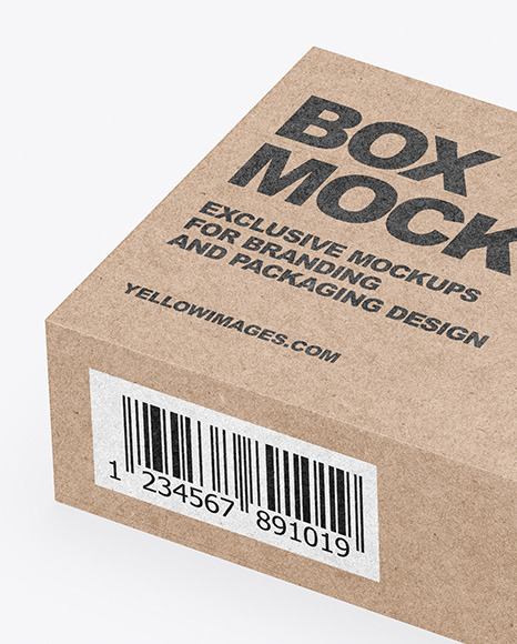 Download Kraft Box Mockup In Box Mockups On Yellow Images Object Mockups PSD Mockup Templates