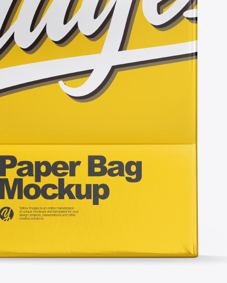 Download Glossy Shopping Bag W Rope Handles Mockup In Bag Sack Mockups On Yellow Images Object Mockups PSD Mockup Templates