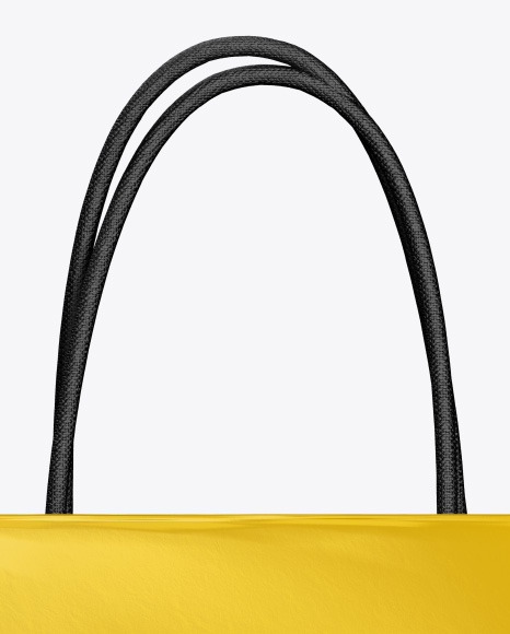 Download Glossy Shopping Bag W Rope Handles Mockup In Bag Sack Mockups On Yellow Images Object Mockups PSD Mockup Templates