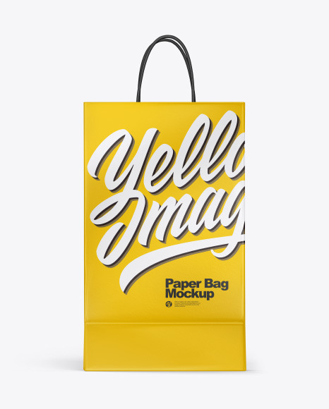 Download Matte Shopping Bag W Rope Handles Mockup In Bag Sack Mockups On Yellow Images Object Mockups