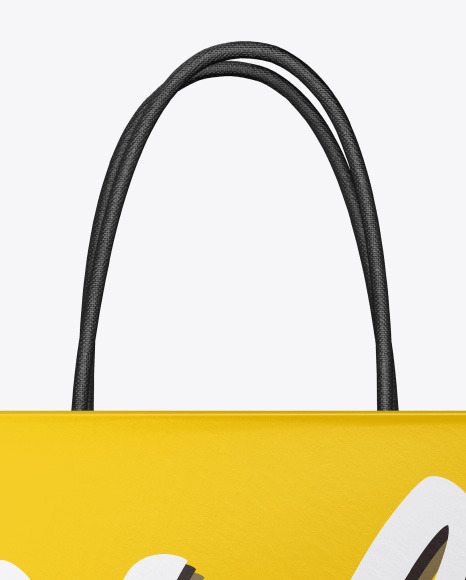 Download Matte Shopping Bag W Rope Handles Mockup In Bag Sack Mockups On Yellow Images Object Mockups