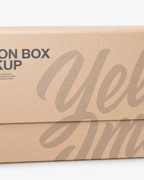 Carton Kraft Box Mockup In Box Mockups On Yellow Images Object Mockups