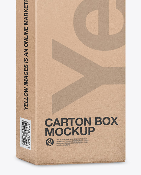 Carton Kraft Box Mockup In Box Mockups On Yellow Images Object Mockups