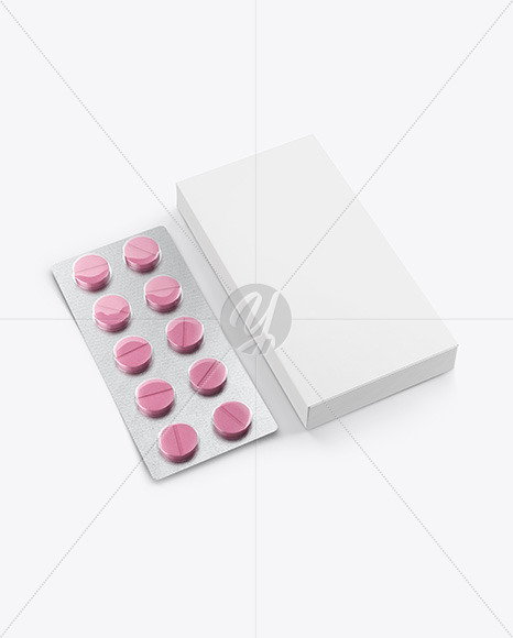 Download Paper Box Pills Mockup In Box Mockups On Yellow Images Object Mockups PSD Mockup Templates