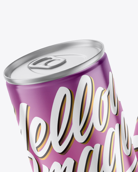 Two Metallic Drink Cans w  Glossy Finish Mockup PSD #2