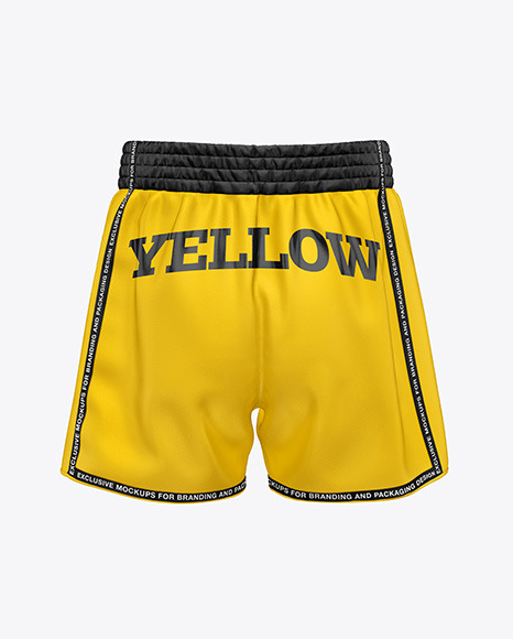 Download Shorts Mockup - Back View in Apparel Mockups on Yellow ...