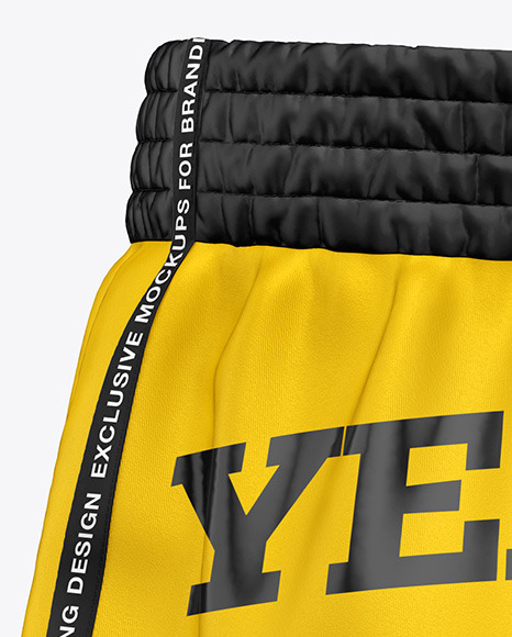 Download Shorts Mockup Back View In Apparel Mockups On Yellow Images Object Mockups