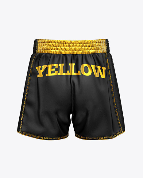 Download Shorts Mockup Back View In Apparel Mockups On Yellow Images Object Mockups