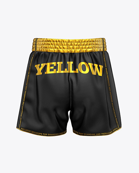 Download Shorts Mockup - Back View in Apparel Mockups on Yellow ...