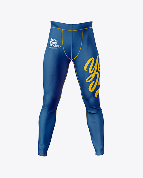 Compression Trousers Mockup Front View In Apparel Mockups On Yellow Images Object Mockups