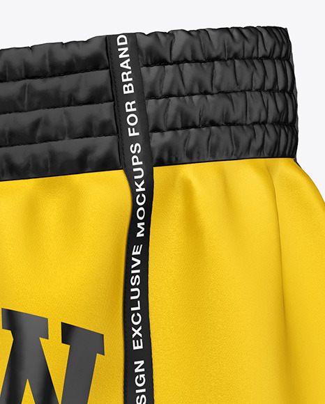 Download Shorts Mockup Front Half Side View In Apparel Mockups On Yellow Images Object Mockups