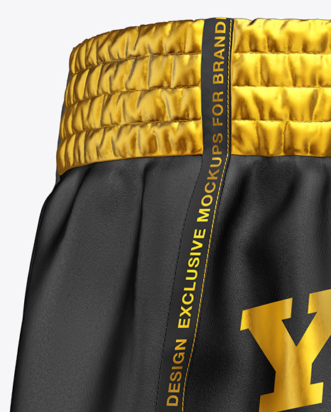 Download Shorts Mockup Back Half Side View In Apparel Mockups On Yellow Images Object Mockups