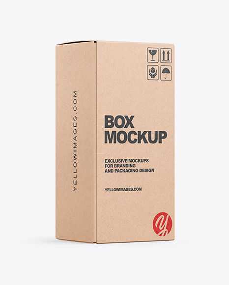 Kraft Box Mockup In Box Mockups On Yellow Images Object Mockups