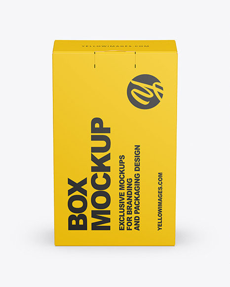 Paper Box Mockup on Yellow Images Object Mockups