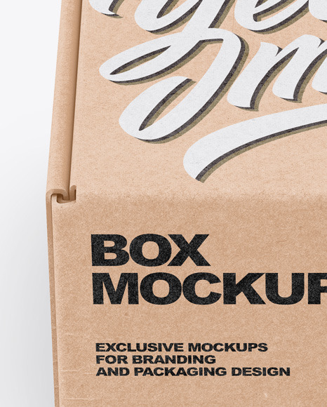 Download Kraft Box Mockup In Box Mockups On Yellow Images Object Mockups PSD Mockup Templates