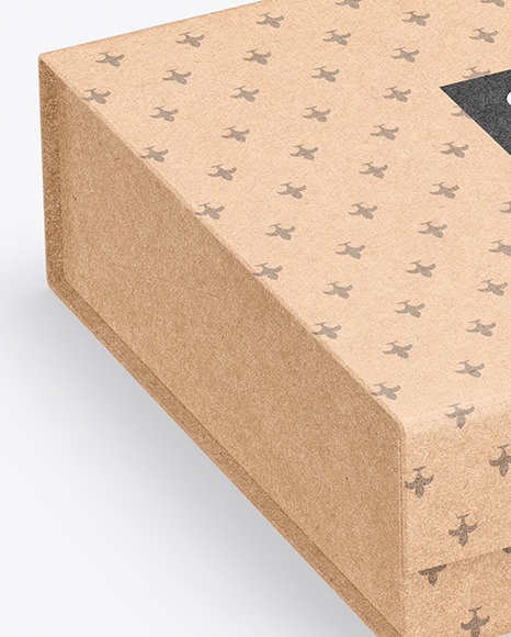 Download Gift Kraft Box Mockup In Box Mockups On Yellow Images Object Mockups