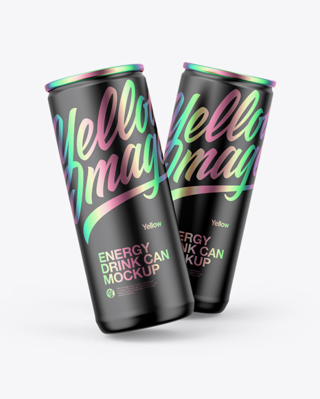 Two Matte Cans Mockup PSD #2