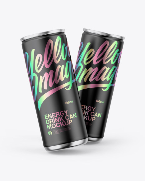 Metallic Cans W  Matte Finish Mockup PSD #3