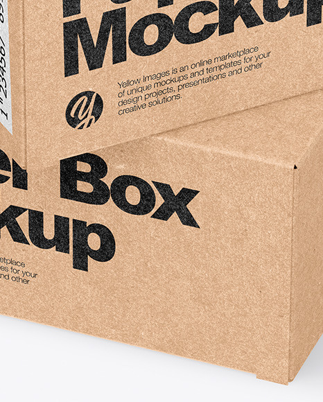 Download Two Kraft Boxes Mockup In Box Mockups On Yellow Images Object Mockups Yellowimages Mockups