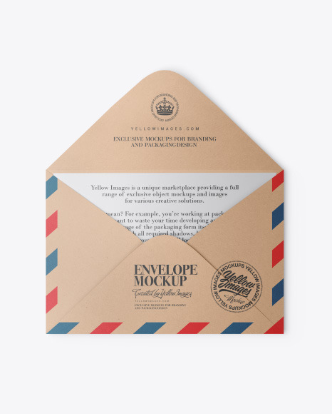 Kraft Envelope w  Postcard Mockup PSD #4