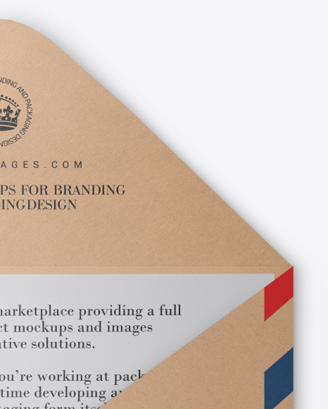 Kraft Envelope w  Postcard Mockup PSD #6