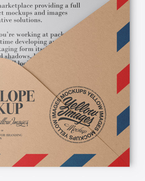 Kraft Envelope w  Postcard Mockup PSD #5