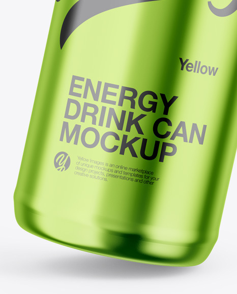 Glossy Metallic Can Mockup PSD #6