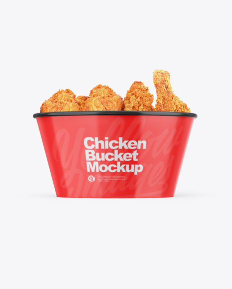 Download Glossy Bucket With Chicken Mockup - Bucket & Pail Mockups